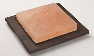 Immagine di PIASTRA IN SALE ROSA cm 20x20 CON BASE IN LEGNO BISETTI