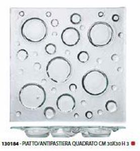 Picture of BUBBLE PIATTO VETRO ANTIPASTIERA QUADR. 30x30 H 3