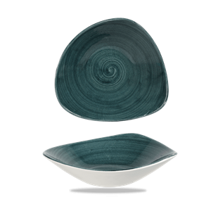 Picture of STONECAST P.TO F.DO/COPPA TRIANGOLARE 23,5 cm PATINA RUSTIC TEAL