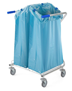 Picture of FILMOP 8049 CARRELLO IN TUBOLARE CROMATO c/PORTASACCO 2x120 lt